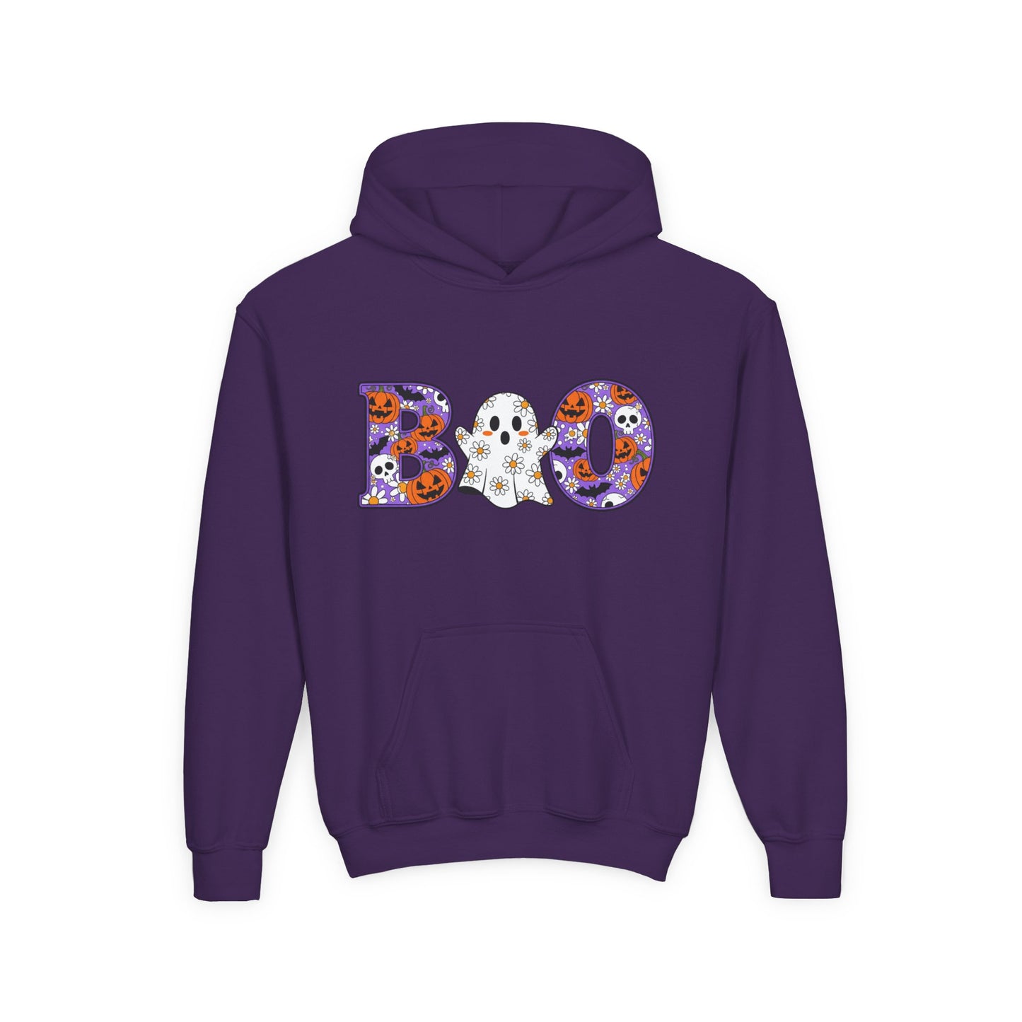 Cute Floral Boo w/Ghost Youth Hoodie