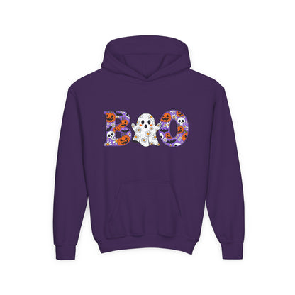 Cute Floral Boo w/Ghost Youth Hoodie