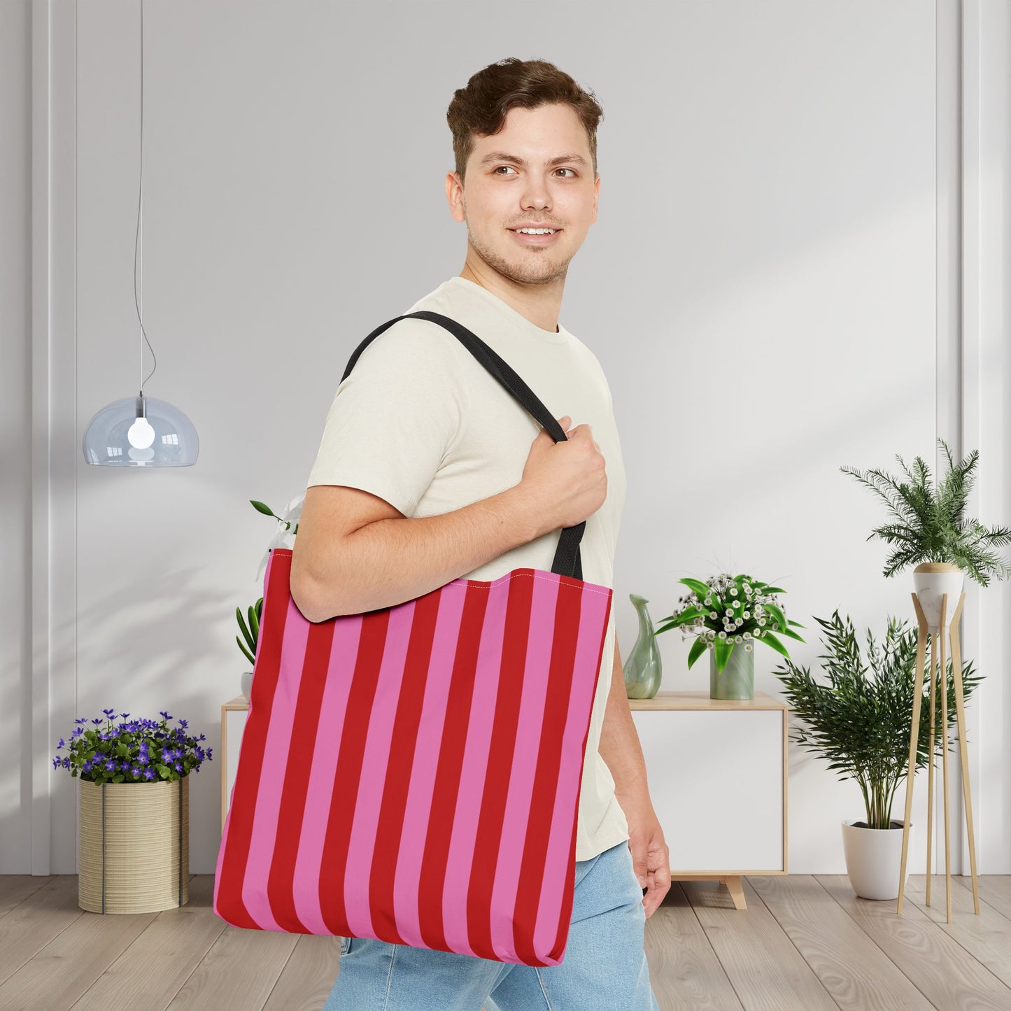 Be Mine Stripes Canvas Tote Bag