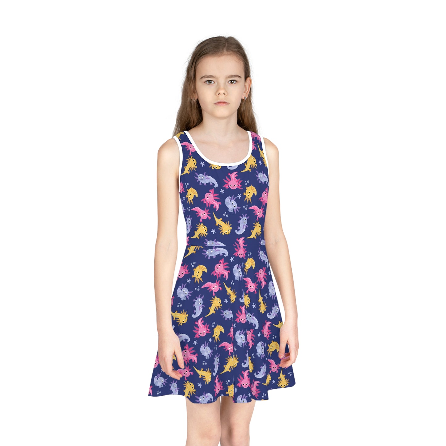 Axolotl Lagoon Girls' Sleeveless Sundress