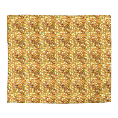 Golden Prism Grid Microfiber Duvet Cover