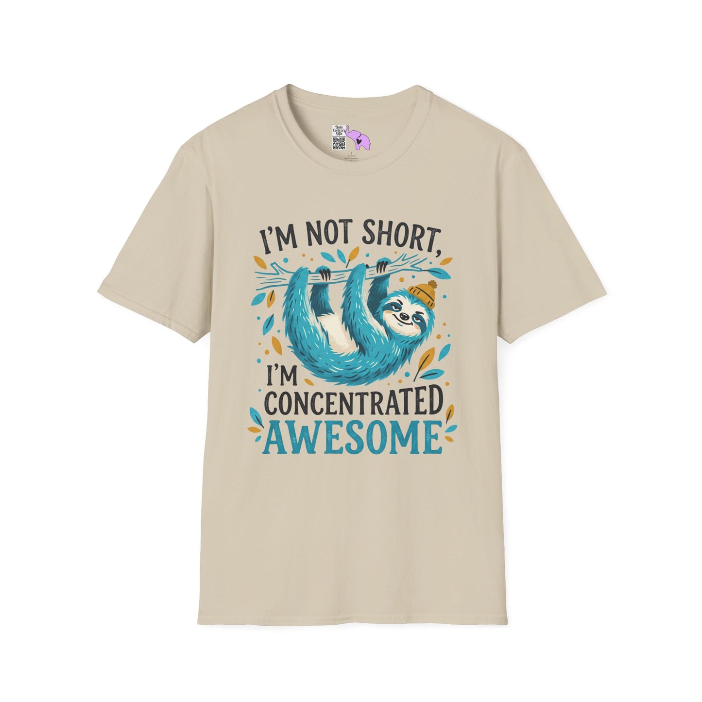 ""I'm Not Short I'm Concentrated Awesome (Sloth on Branch) Adult T-shirt