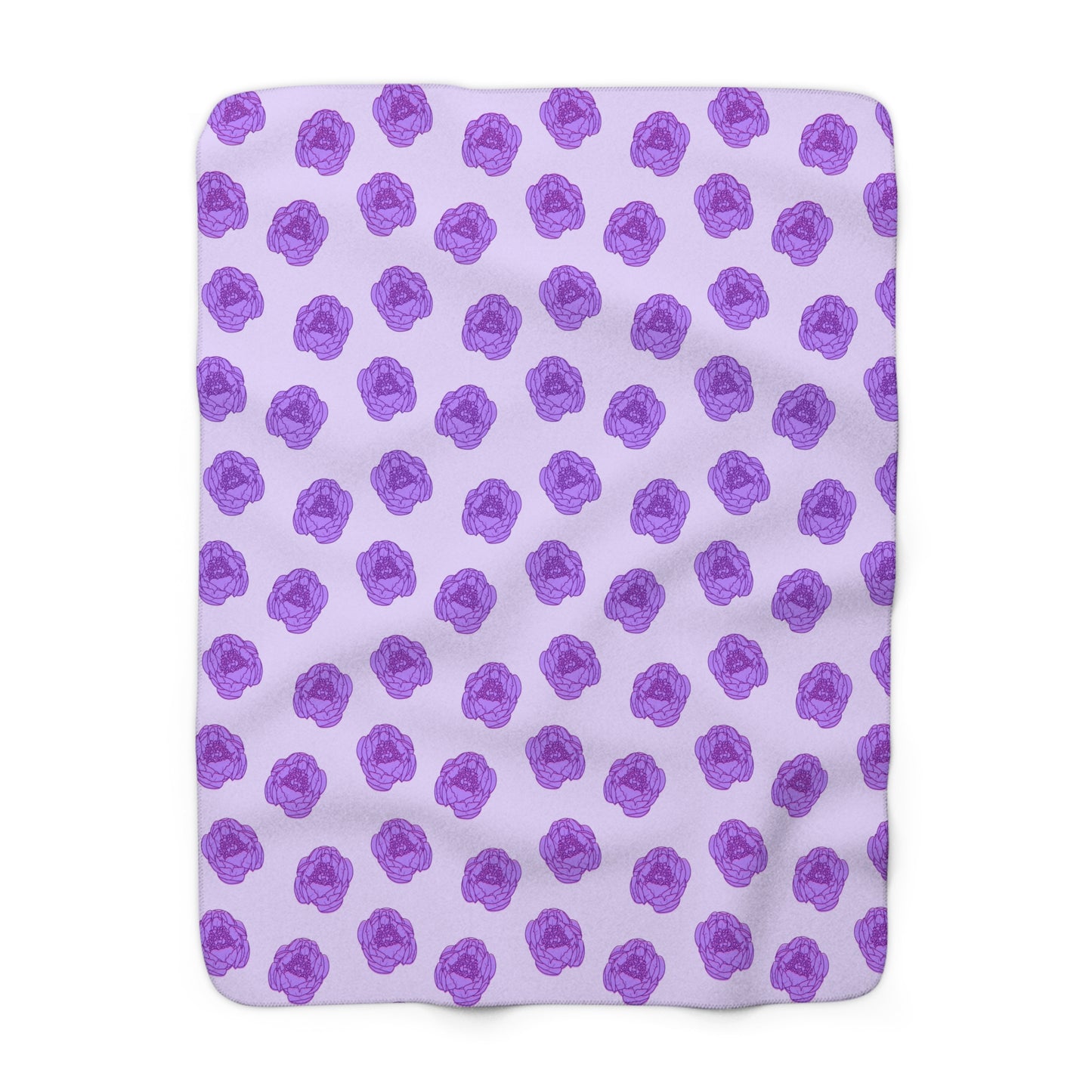 Lilac Mist Peonies Fleece Blanket