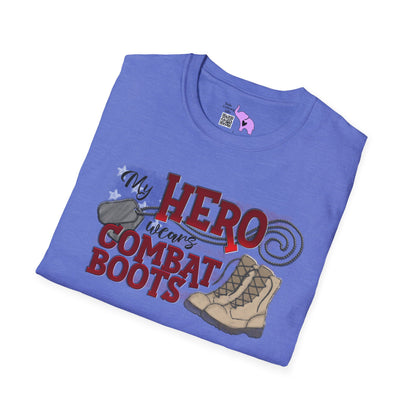 My Hero Wears Combat Boots Adult T-Shirt