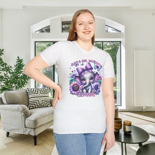 Just A Girl Who Loves Elephants Adult T-shirt