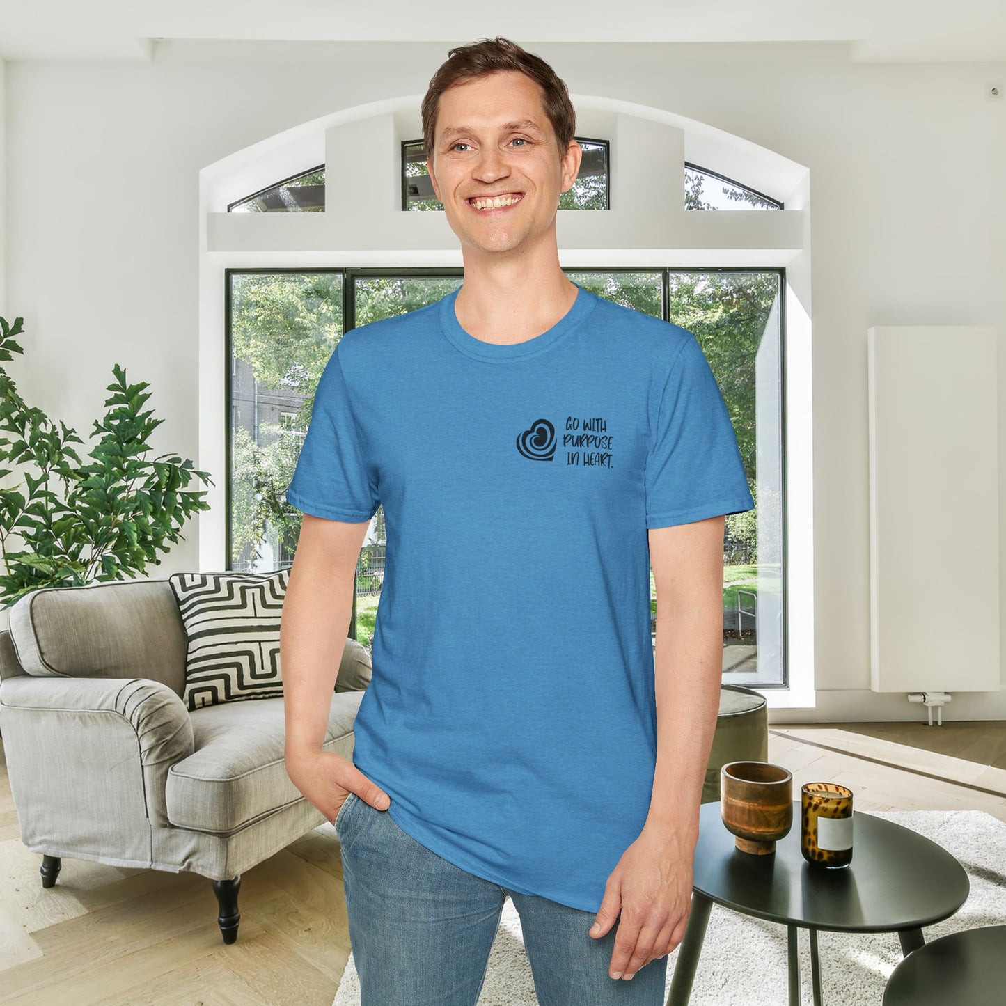 "Go With Purpose In Heart" Hinckley Quote Adult T-shirt