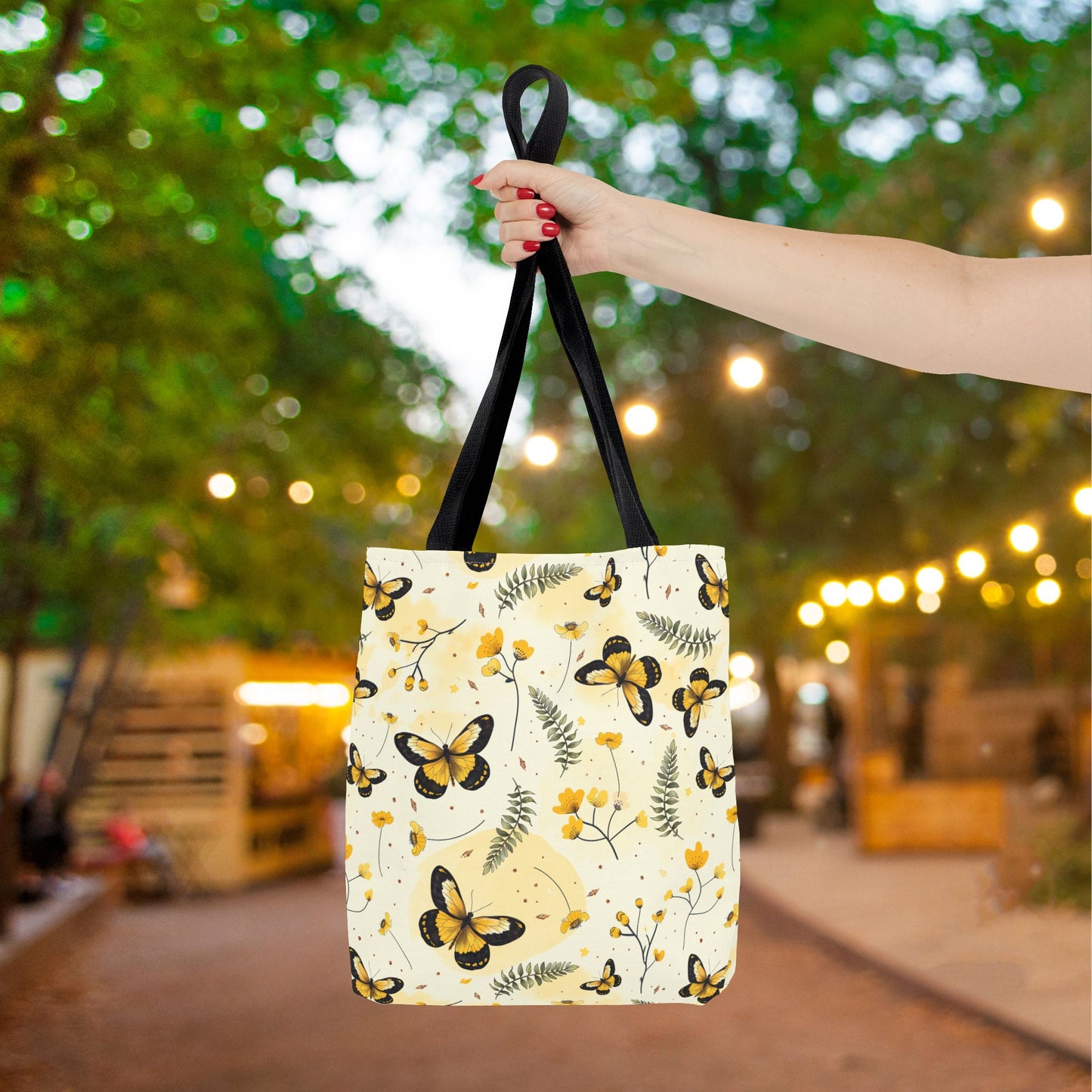 Sunlit Butterfly Bloom Canvas Tote Bag
