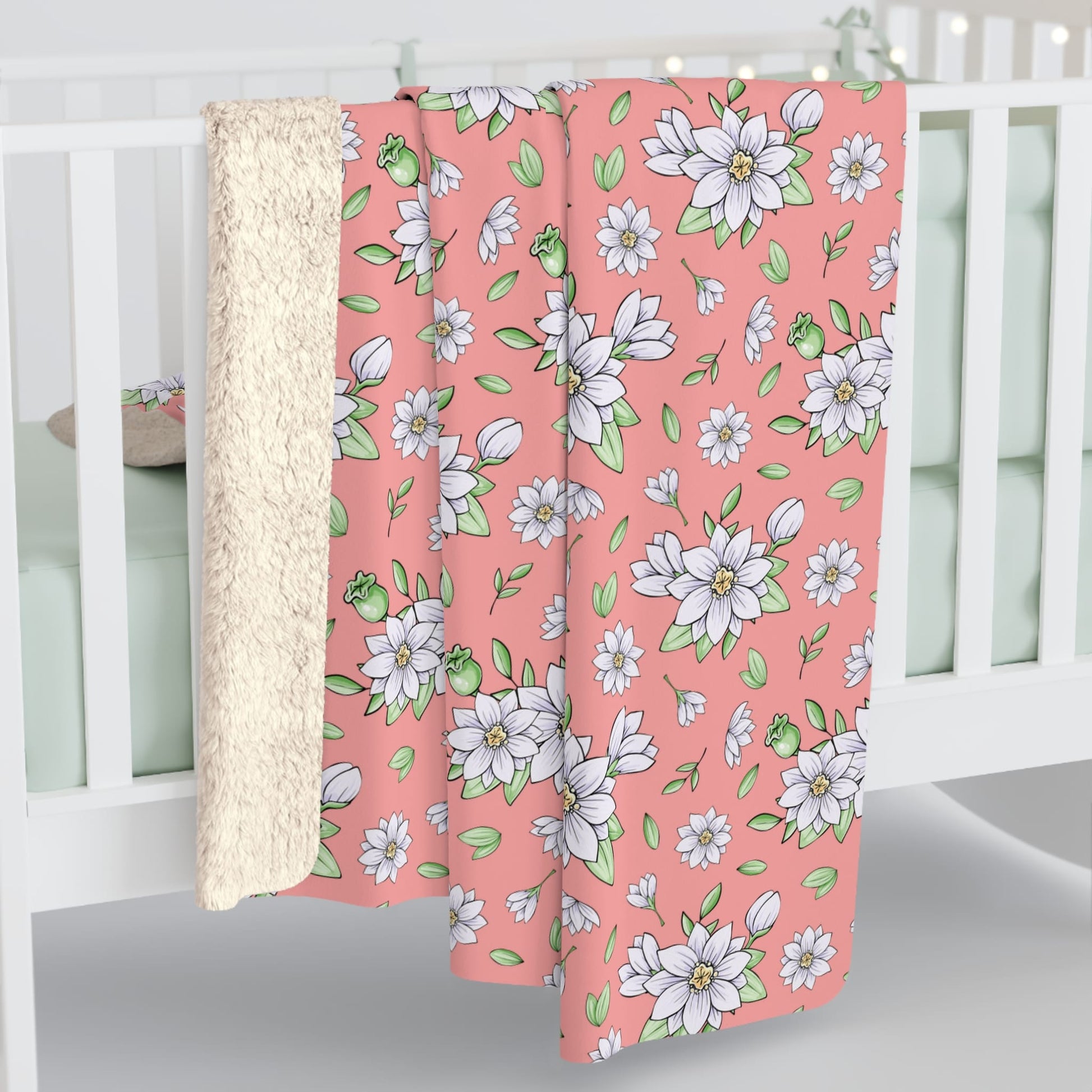 Jasmine Blush Garden Fleece Blanket