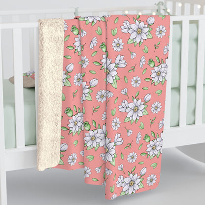 Jasmine Blush Garden Fleece Blanket