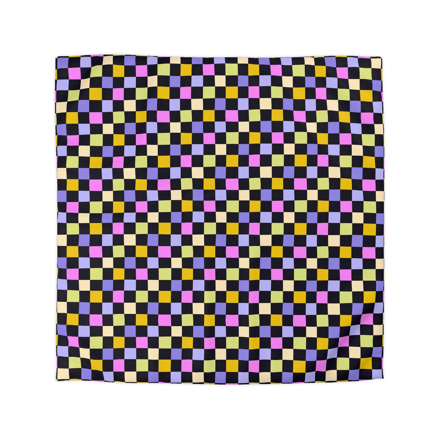 Joyful Checkerboard Microfiber Duvet Cover