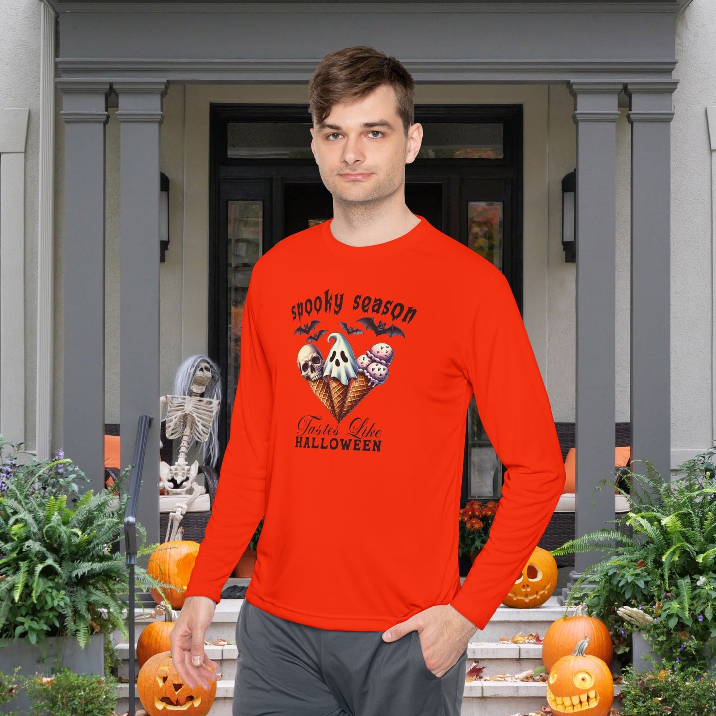 Spooky Season Tastes Like Halloween Lightweight Long Sleeve Tee