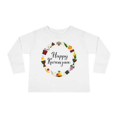 Happy Kwanzaa Wreath Toddler Long Sleeve Tee