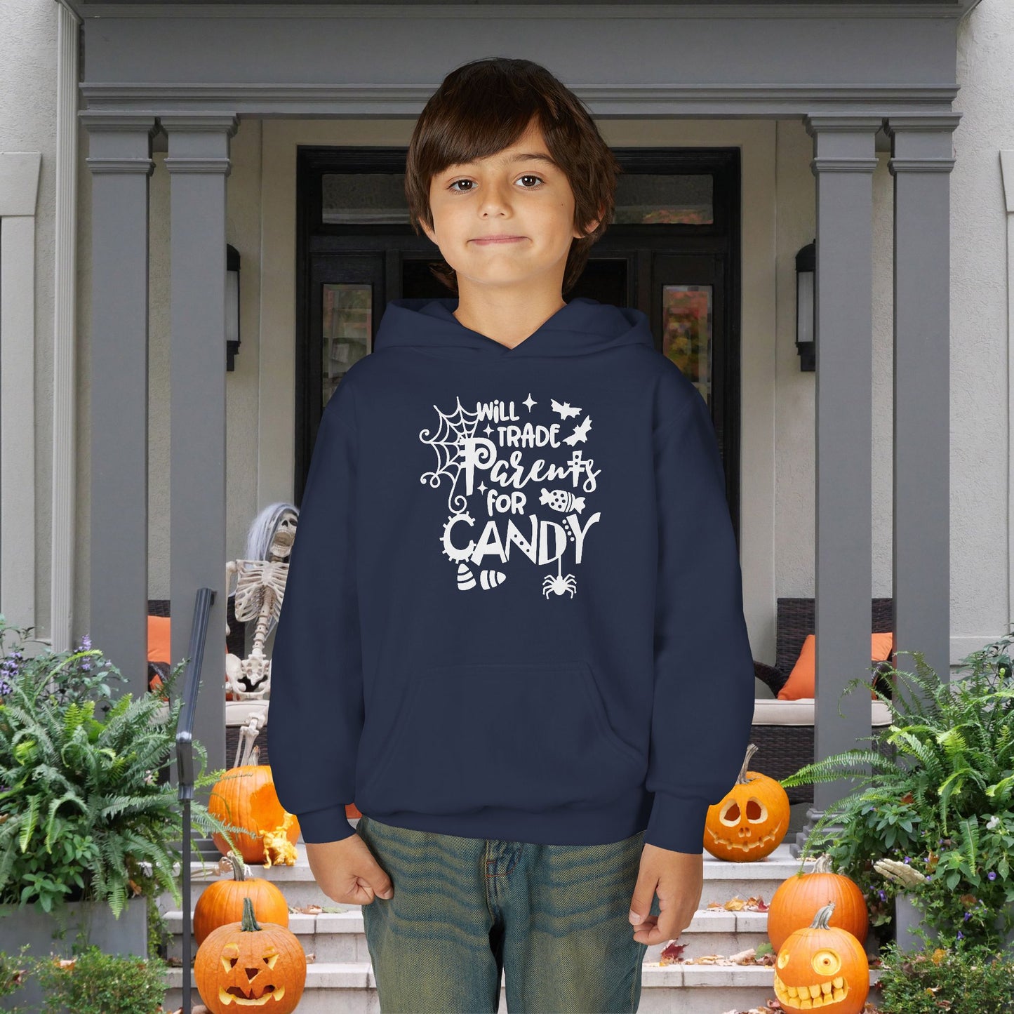 Will Trade Parents For Candy Youth Heavy Blend Hoodie