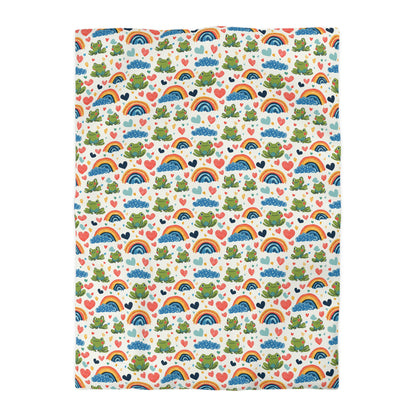 Ribbit Rainbows Microfiber Duvet Cover
