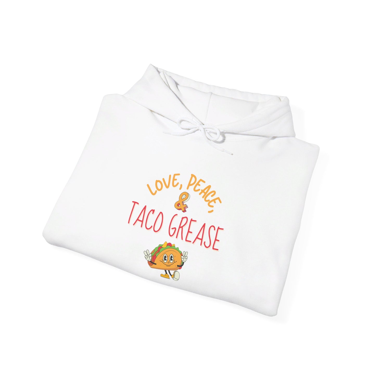 Love, Peace, & Taco Grease Heavy Blend™ Hooded Sweatshirt