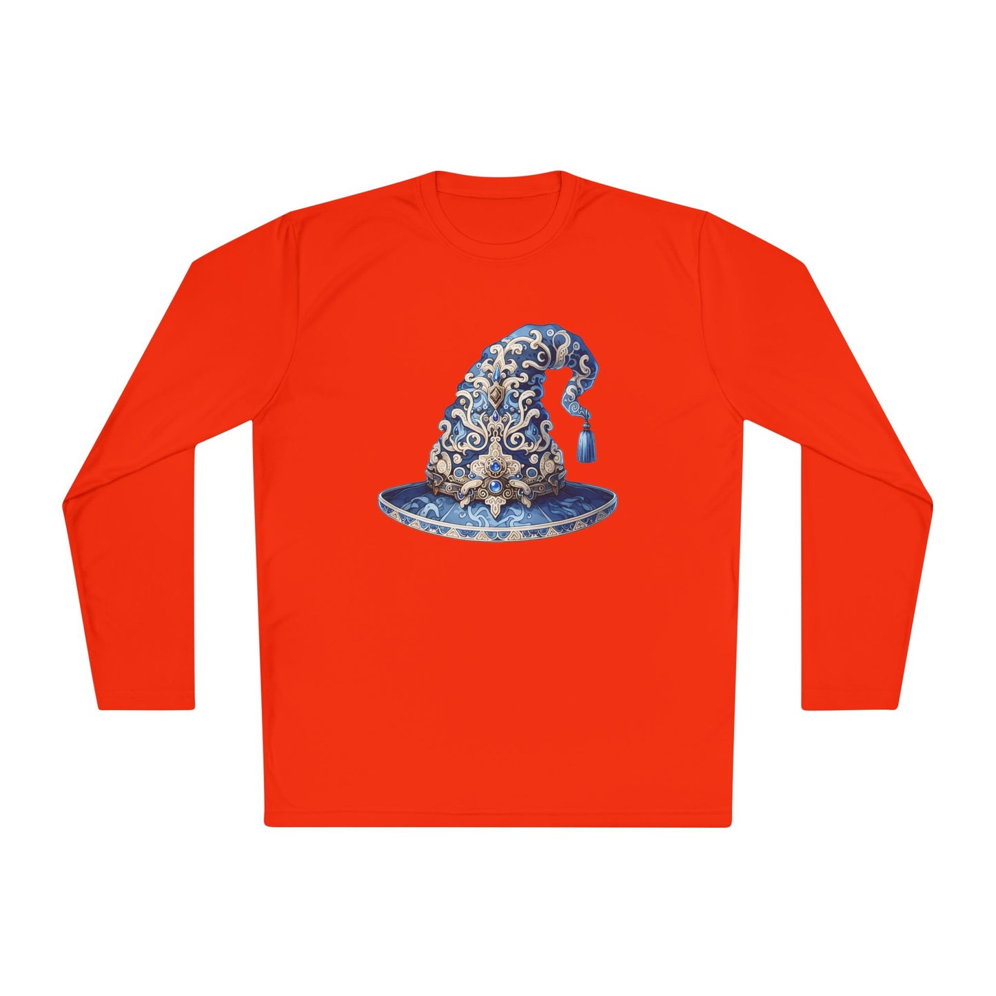 Blue & SIlver Witch Hat Adult Long Sleeve Tee