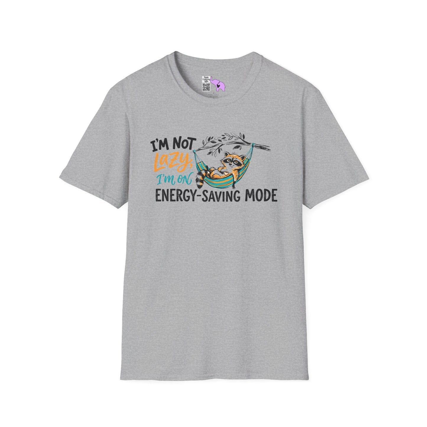 ""I'm Not Lazy, I'm On Energy Saving Mode (Racoon in Hammock) Adult T-shirt