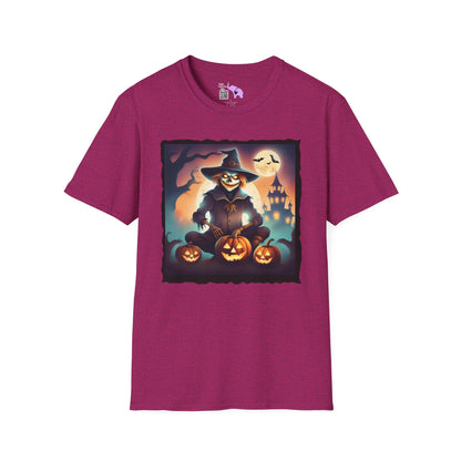 Halloween Scarecrow w/Pumpkins Adult T-shirt