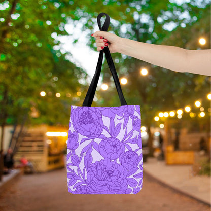 Lavender Peony Symphony Canvas Tote Bag