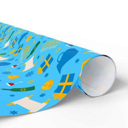 Festive Glow Hanukkah Wrapping Paper