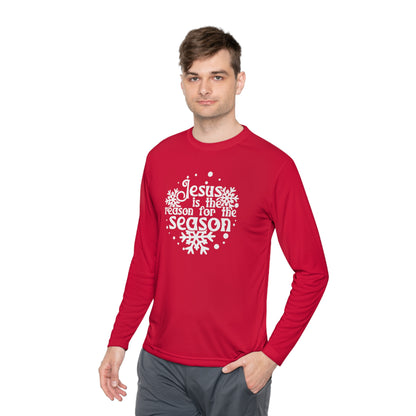 Jesus Is The Reason For The Season Snowflake Adult Long Sleeve Tee