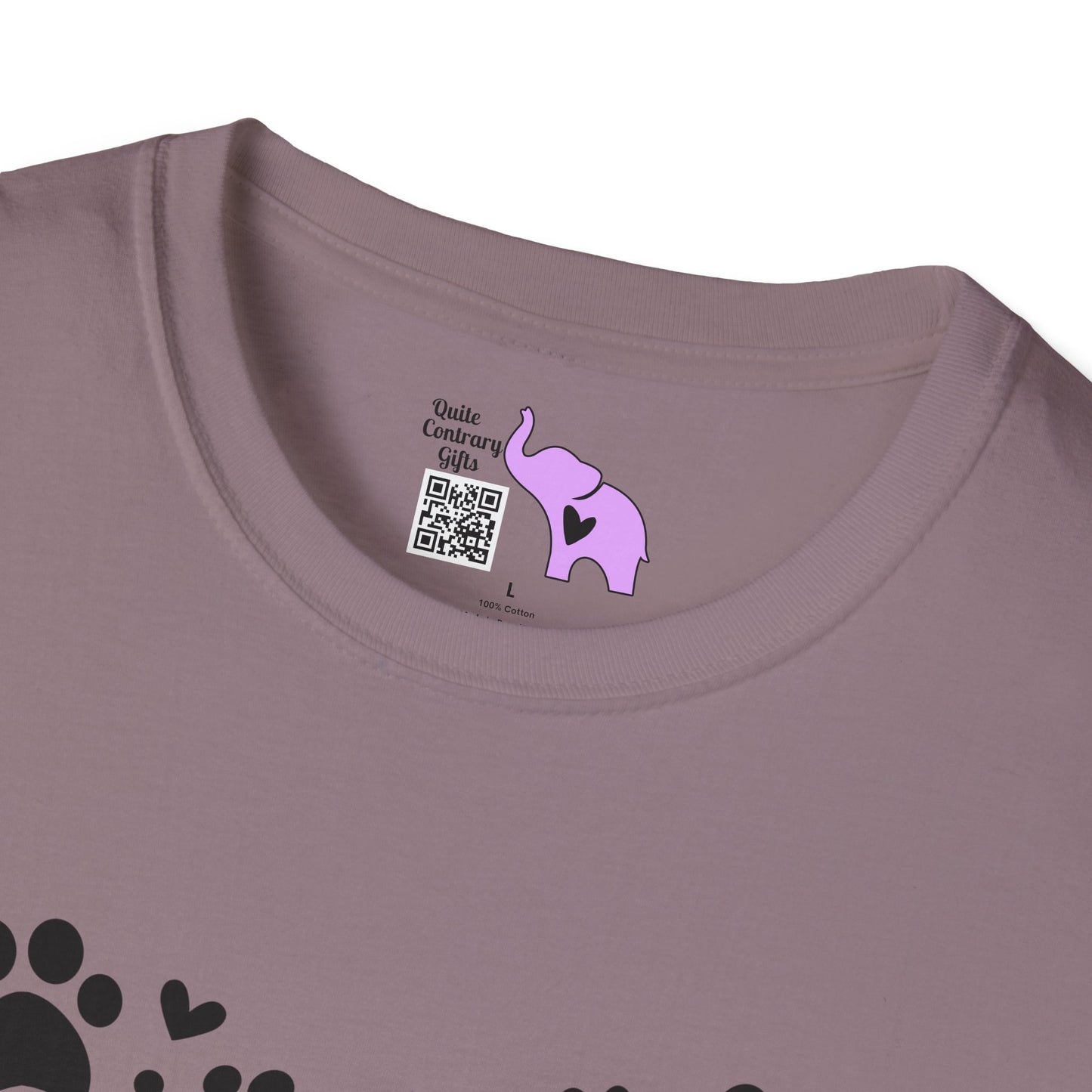 Paw Print Heart Adult T-shirt