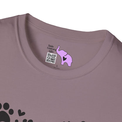 Paw Print Heart Adult T-shirt