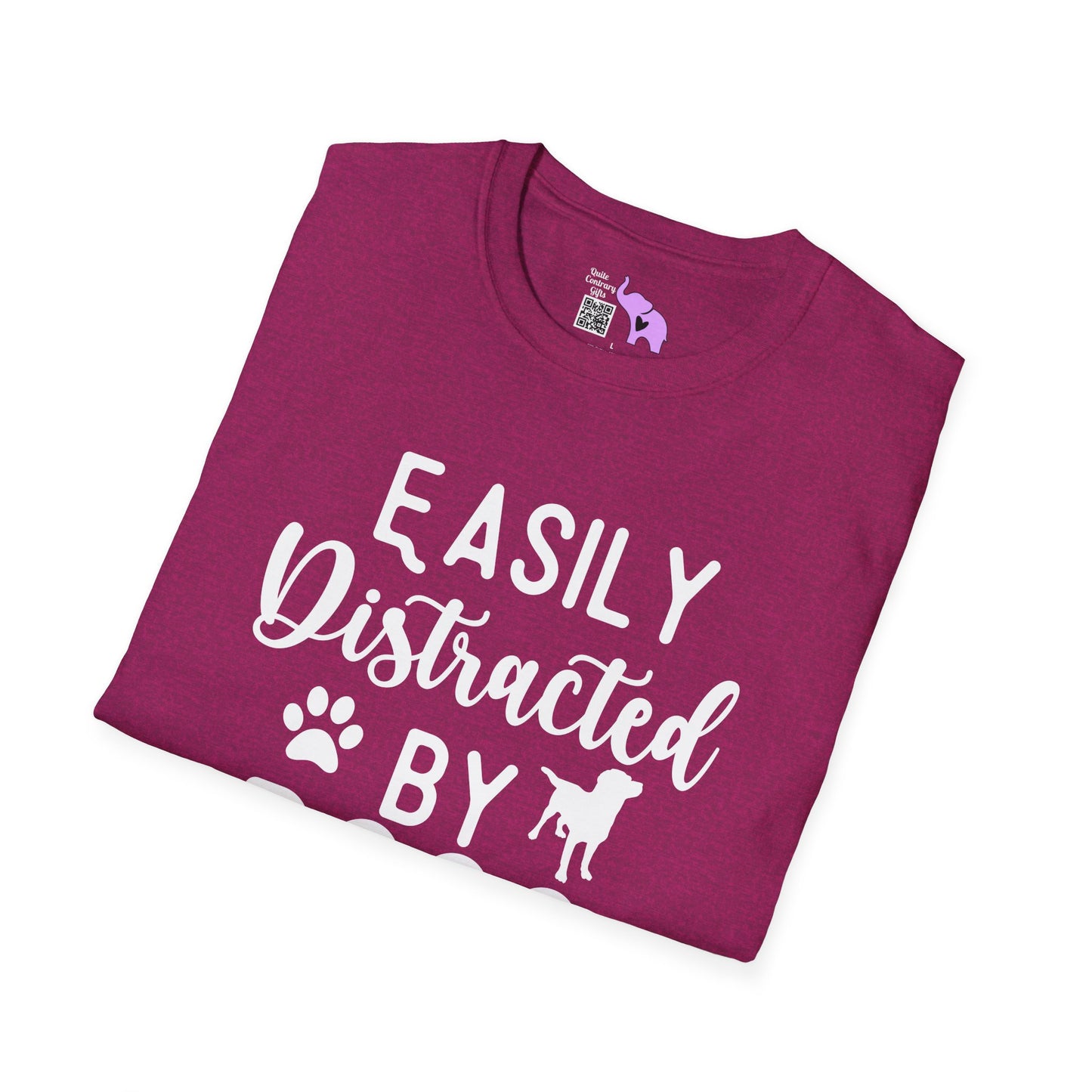Easily Distracted By Dogs Adult T-shirt