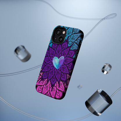 Colorful Mandala w/Heart MagSafe® Compatible Tough Case for iPhone