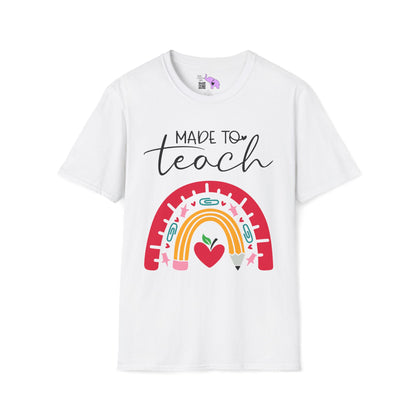 Made to Teach Rainbow Adult T-shirt