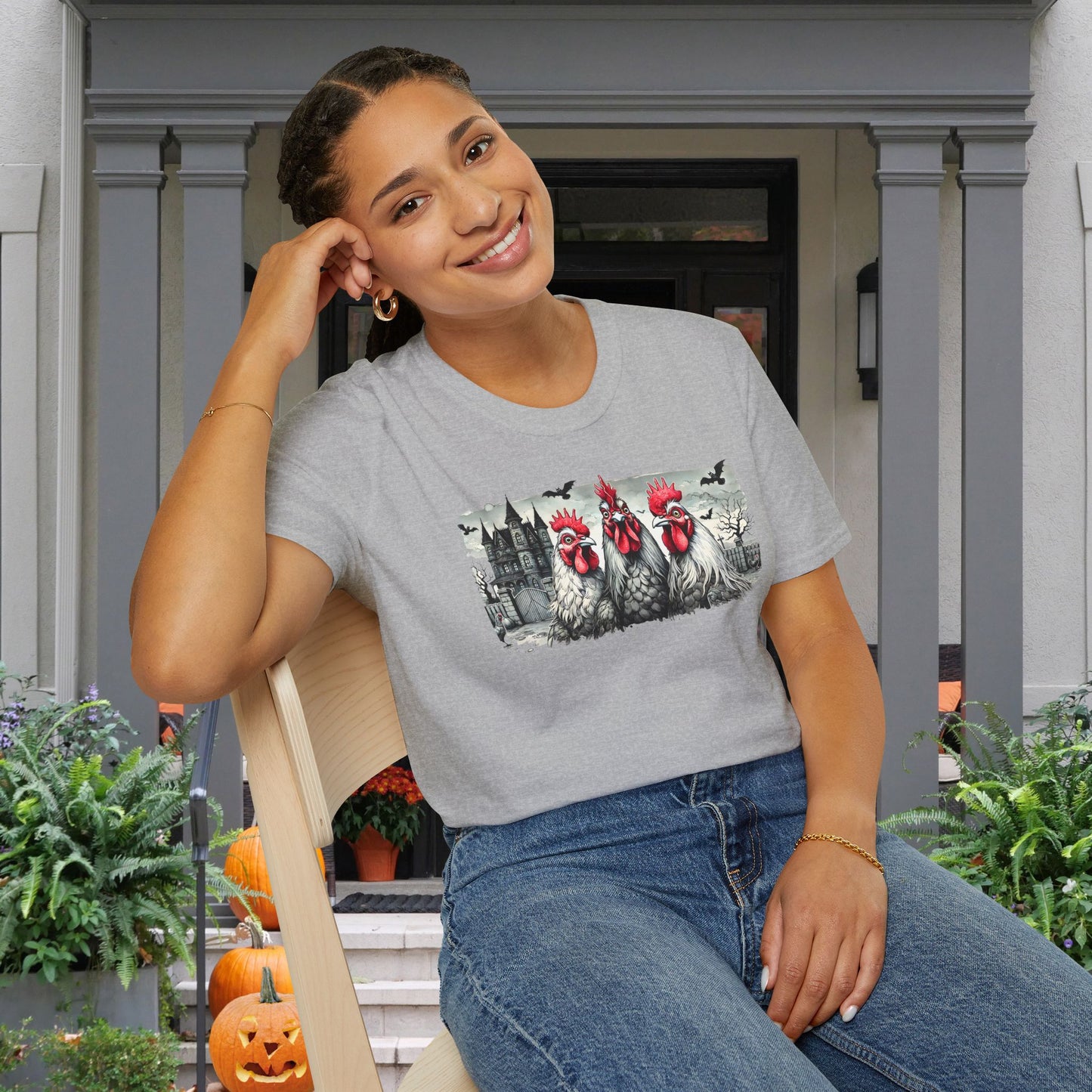 Spooky Chickens Adult T-shirt