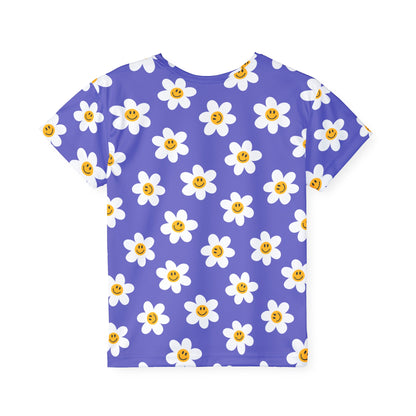 Floral Smile Design Kids Sports Jersey