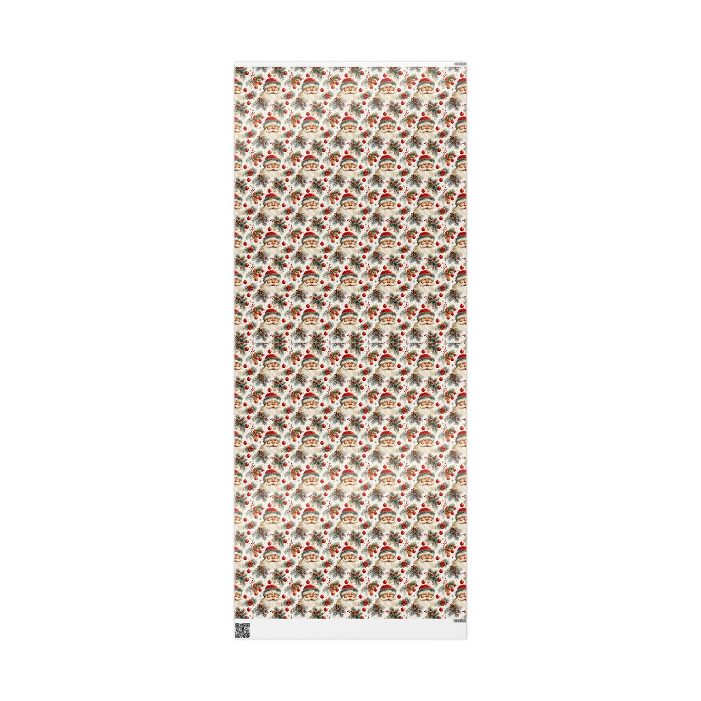 Festive Santa & Holly Blooms Wrapping Paper