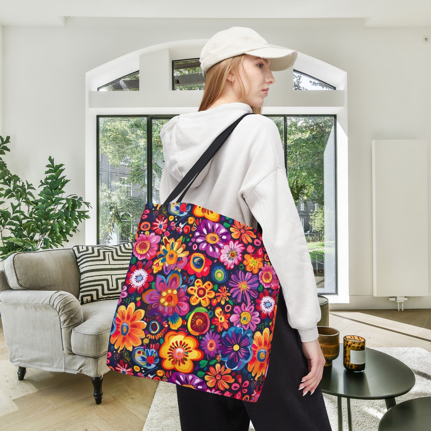 Floral Fiesta Canvas Tote Bag