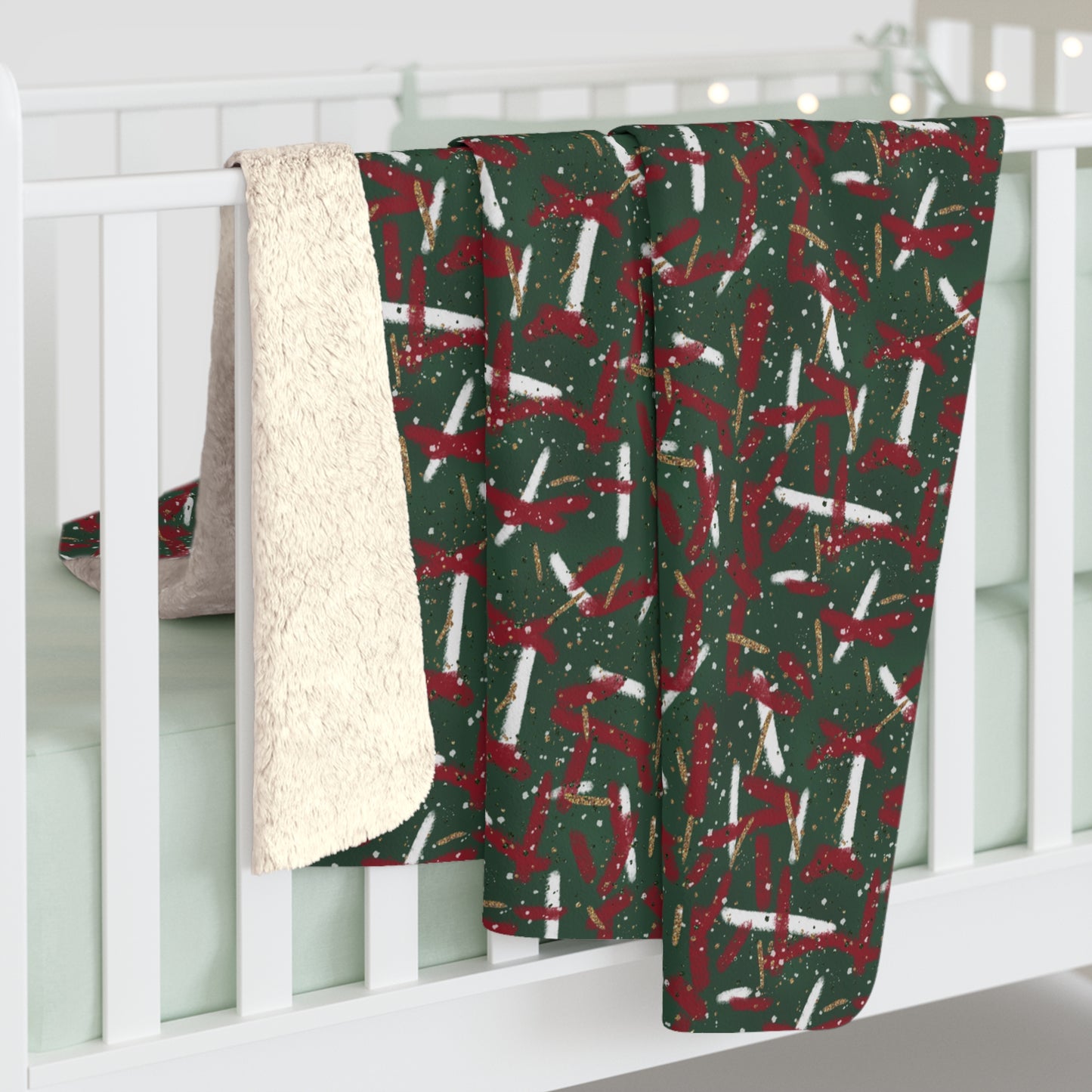 Holiday Brushstrokes Fleece Blanket