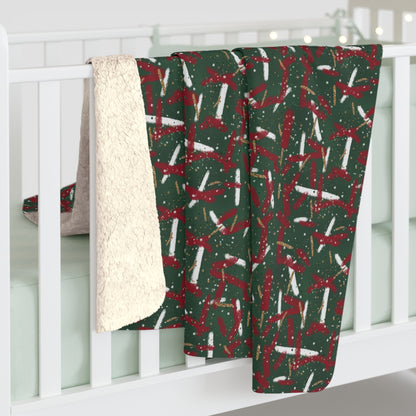 Holiday Brushstrokes Fleece Blanket