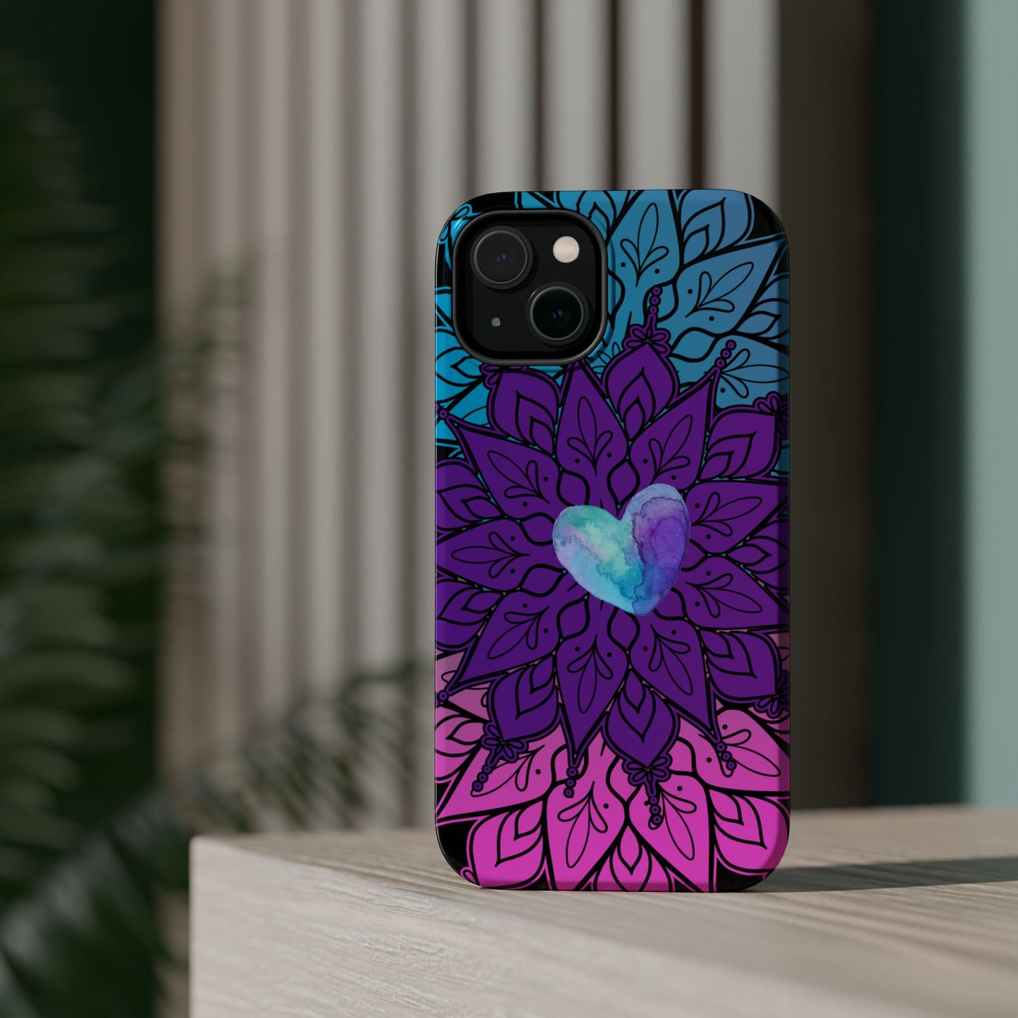 Colorful Mandala w/Heart MagSafe® Compatible Tough Case for iPhone