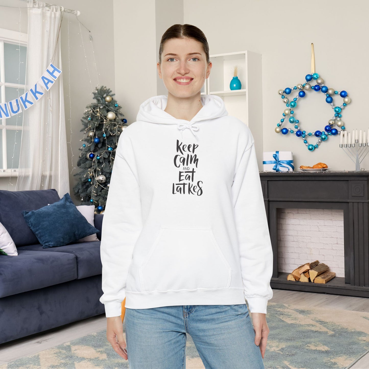 Keep Calm & Eat Latkes Heavy Blend™ Hooded Sweatshirt