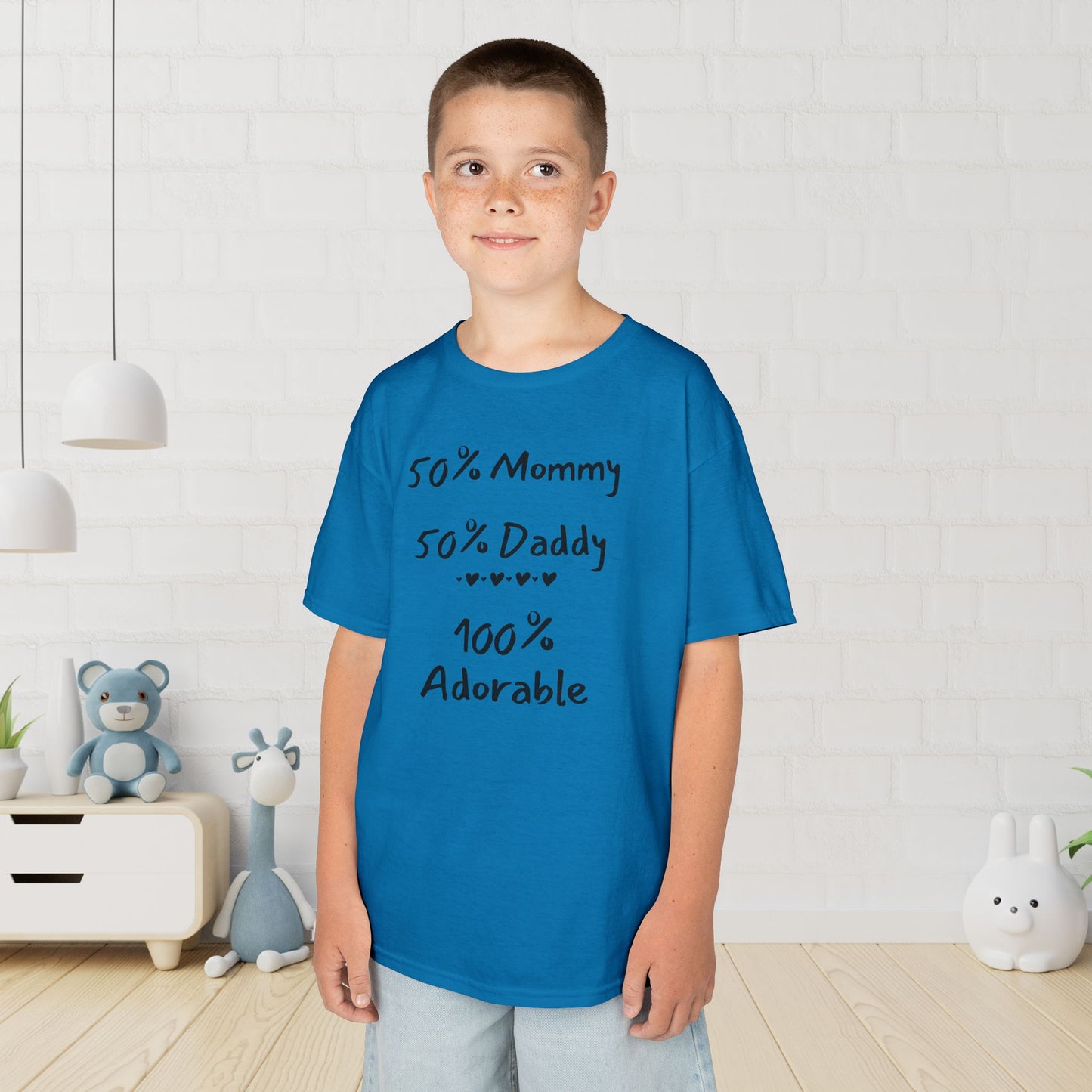 50% Mommy 50% Daddy 100% Adorable Kids Heavy Cotton™ Tee