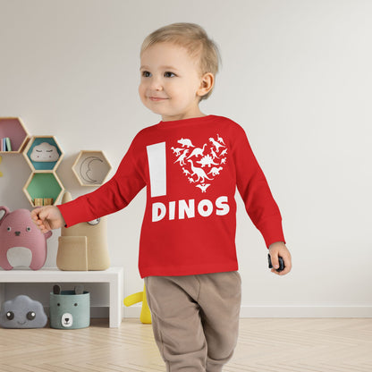 I Love Dinos (Dino Heart) Long Sleeve Tee