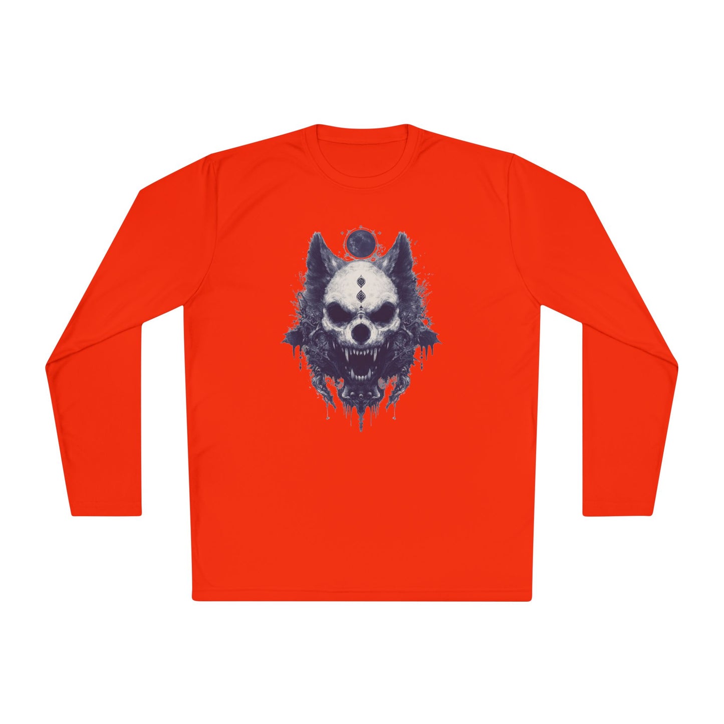 Creepy Skull Wolf Adult Long Sleeve Tee
