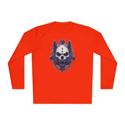 Creepy Skull Wolf Adult Long Sleeve Tee