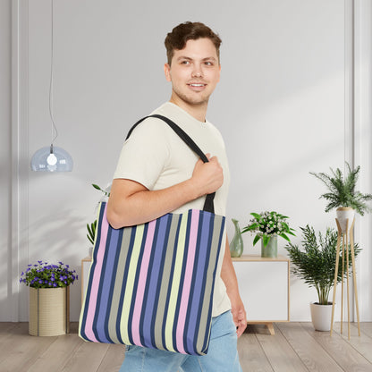Earthy Stripes Canvas Tote Bag