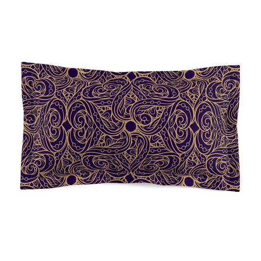 Oriental Purple/Gold Floral Microfiber Pillow Sham