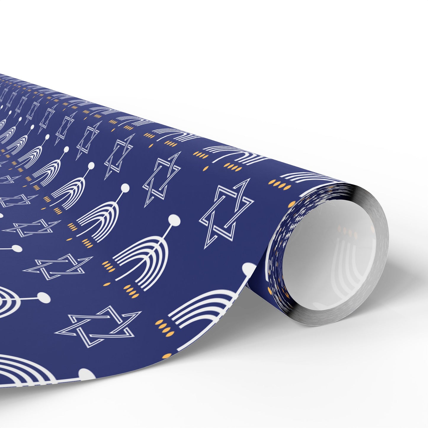 Menorah/Star of David (Blue) Hanukkah Wrapping Paper
