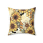 Honeycombs & Sunflowers Throw Pillow