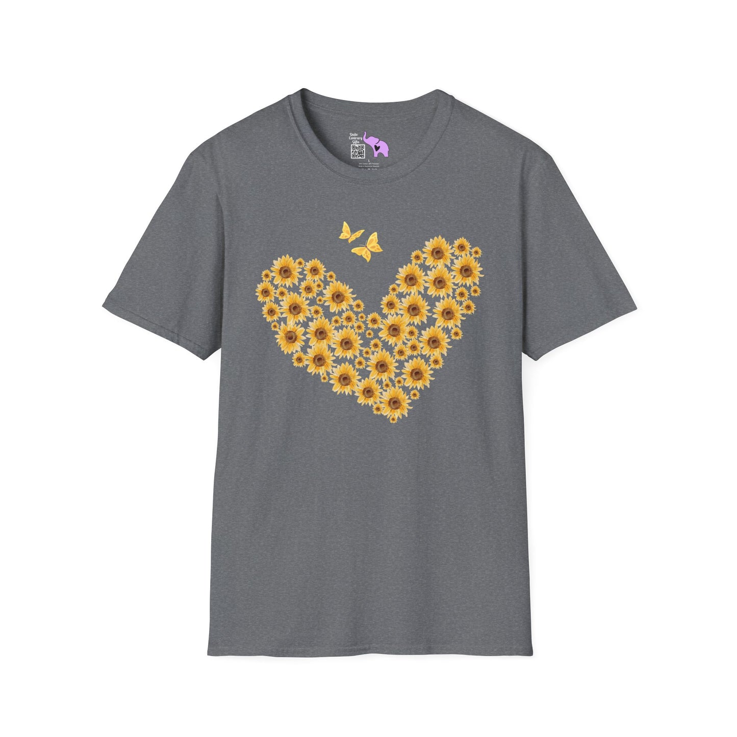 Sunflower Heart & Butterflies T-shirt