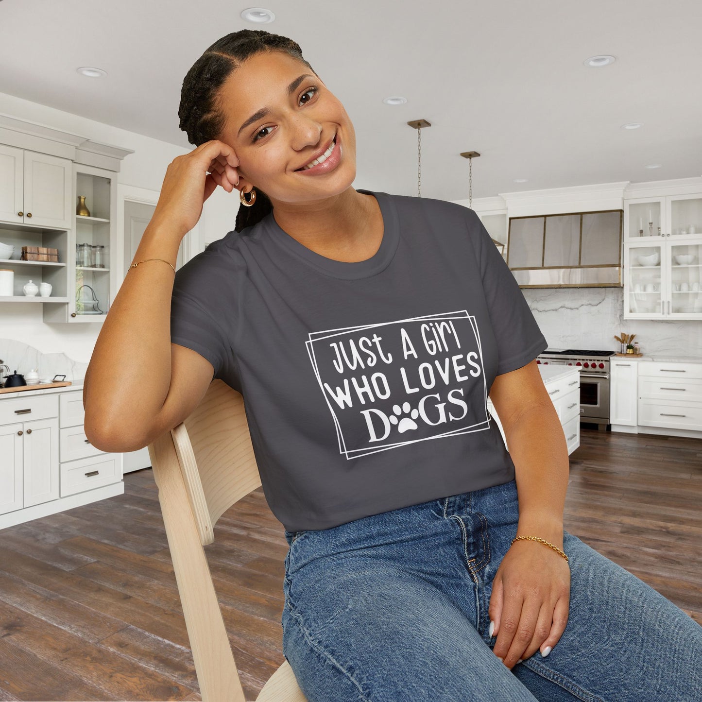 Just A Girl Who Loves Dogs Adult T-shirt