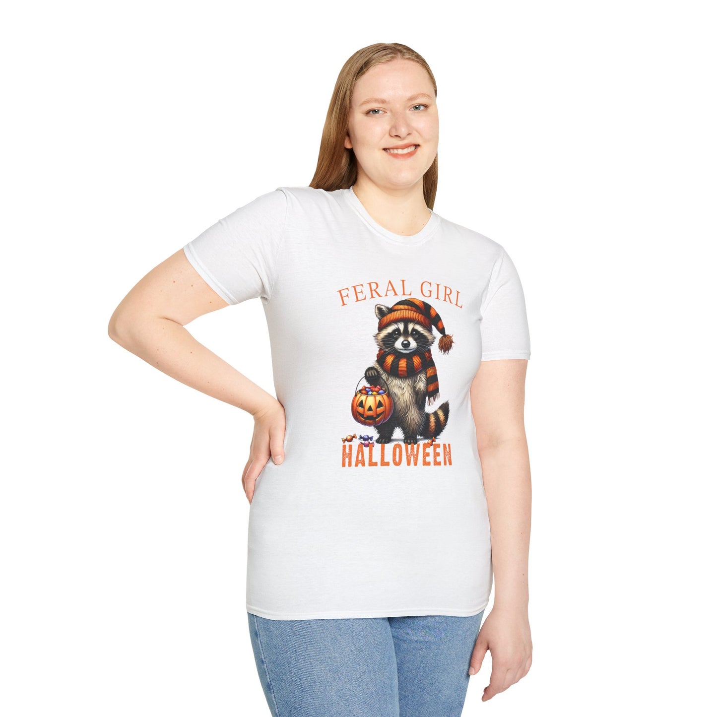 Feral Girl Halloween Racoon T-shirt