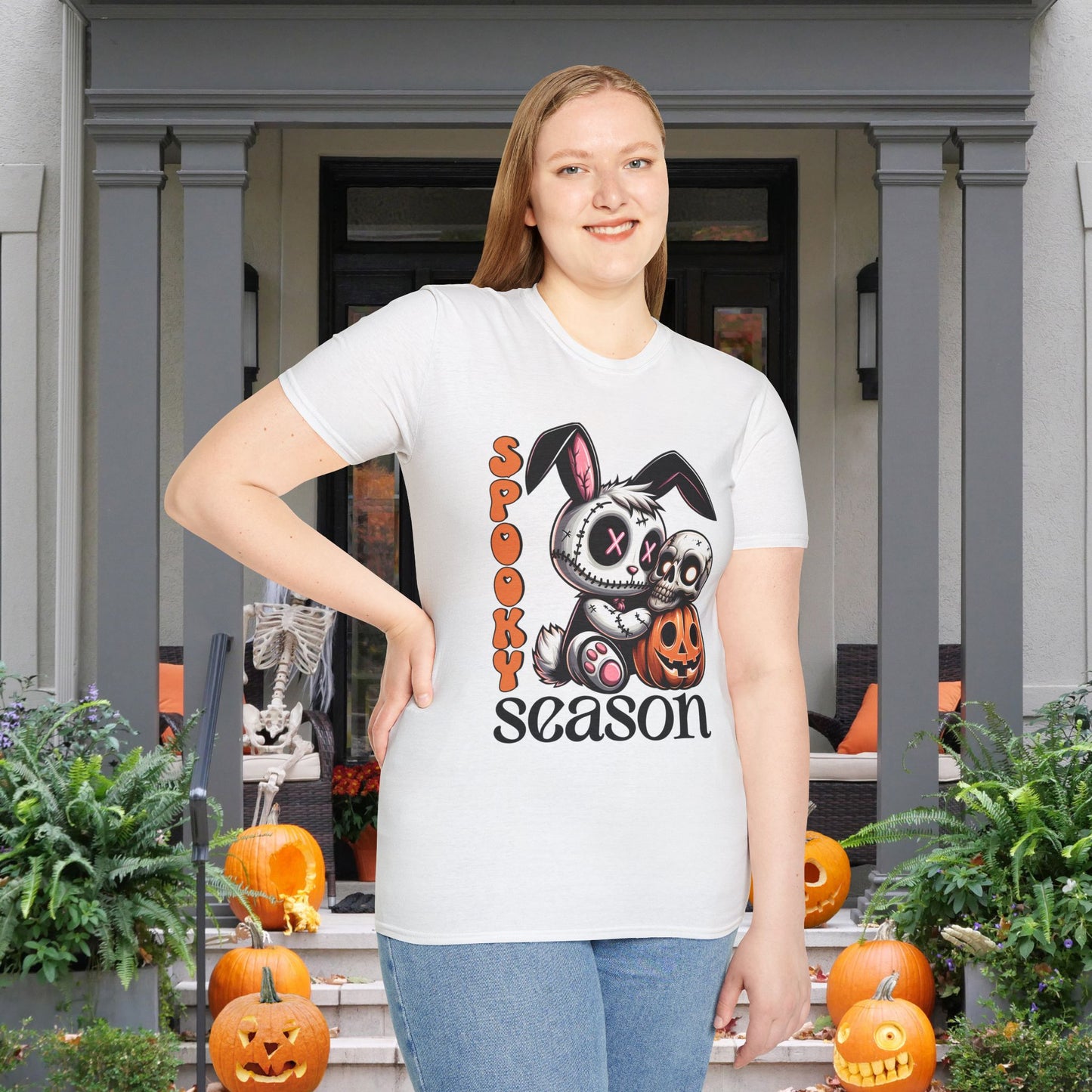 Spooky Season (Voodoo Bunny/Pumpkin) Adult T-shirt